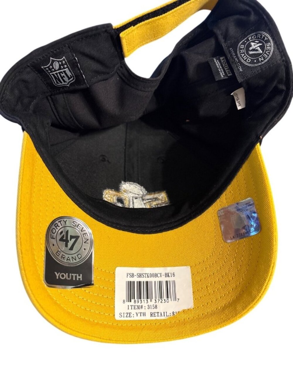 Super Bowl 50 Youth Hat By 47 Brand Black & Yellow Adjustable Cap - Picture 8 of 13